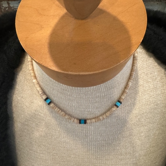 Vintage HEISHI Disc TURQUOISE Accents 17" NECKLACE Southwestern NATIVE American - Picture 3 of 6